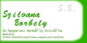 szilvana borbely business card